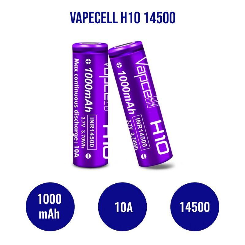 Vapcell INR14500 H10 1000mAh - 10A